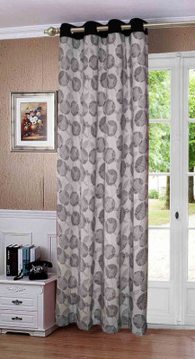 

Lushomes 228.6 cm (8 ft) Cotton Door Curtain Single Curtain(Printed, Black)