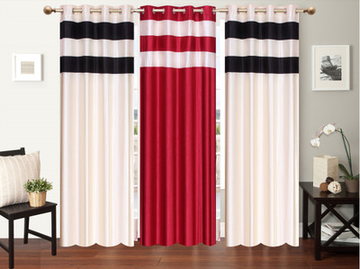 

Furnishing Zone 274 cm (9 ft) Polyester Long Door Curtain (Pack Of 3)(Plain, Multicolor)
