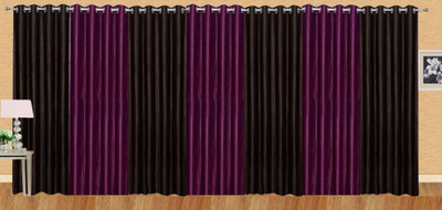 

Stella Creations 214 cm (7 ft) Polyester Door Curtain (Pack Of 7)(Solid, Brown, Purple)