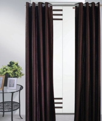 

Snuggle 210 cm (7 ft) Polyester Door Curtain (Pack Of 2)(Plain, Brown)