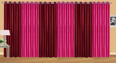 

Ville Style 214 cm (7 ft) Polyester Door Curtain (Pack Of 6)(Solid, Maroon, Pink)