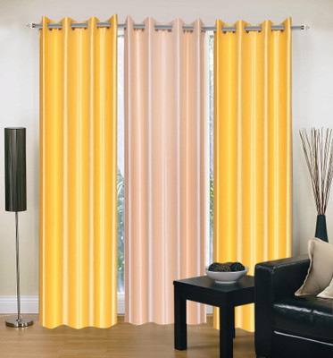 43% OFF on Madhav product 212 cm (7 ft) Polyester Door Curtain (Pack Of 3)(Solid, Multicolor)