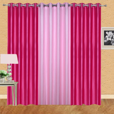 

Excel Bazaar 275 cm (9 ft) Polyester Long Door Curtain (Pack Of 3)(Solid, Dark Pink, Light Pink)
