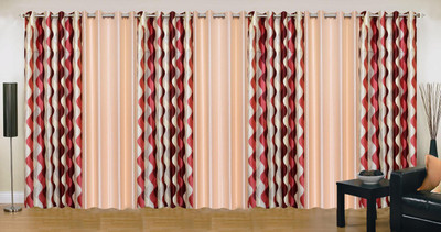 

Ville Style 214 cm (7 ft) Polyester Door Curtain (Pack Of 7)(Abstract, Maroon, Beige), Beige;maroon
