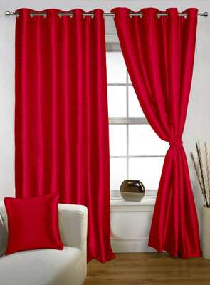 

Lushomes 228.6 cm (8 ft) Polyester Door Curtain Single Curtain(Plain, Red)