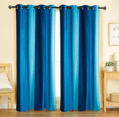 

Home Candy 212 cm (7 ft) Polyester Door Curtain (Pack Of 2)(Plain, Blue)