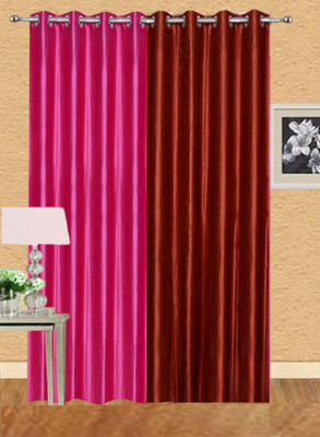 

Stella Creations 275 cm (9 ft) Polyester Long Door Curtain (Pack Of 2)(Solid, Pink, Red)