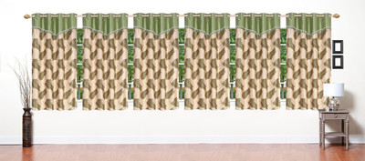 

Stella Creations 154 cm (13 ft) Polyester Window Curtain (Pack Of 6)(Printed, Green)