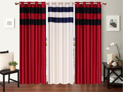 

Furnishing Zone 274 cm (9 ft) Polyester Long Door Curtain (Pack Of 3)(Plain, Multicolor)