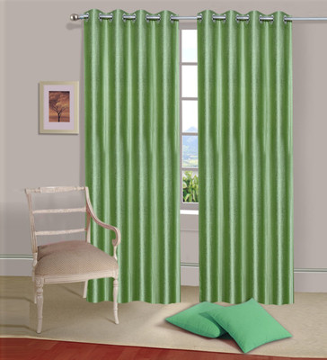 

Excel Bazaar 214 cm (7 ft) Polycotton Door Curtain (Pack Of 2)(Plain, Pista)