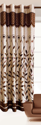 

India Furnish 213 cm (7 ft) Polyester Door Curtain Single Curtain(Floral, Brown)