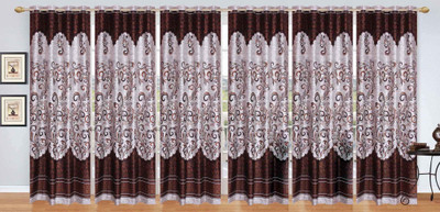 

Ville Style 214 cm (7 ft) Polyester Door Curtain (Pack Of 6)(Floral, Brown)