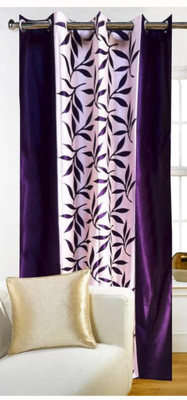 

Decor World 152 cm (5 ft) Polyester Window Curtain Single Curtain(Floral, Purple)