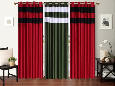 

Furnishing Zone 213 cm (7 ft) Polyester Door Curtain (Pack Of 3)(Plain, Multicolor)