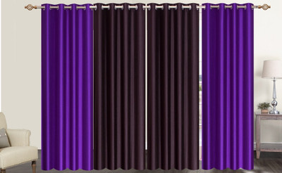 

Furnishing Zone 152 cm (5 ft) Polyester Window Curtain (Pack Of 4)(Plain, Brown, Purple)