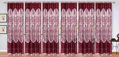 

Stella Creations 214 cm (7 ft) Polyester Door Curtain (Pack Of 6)(Printed, Maroon)