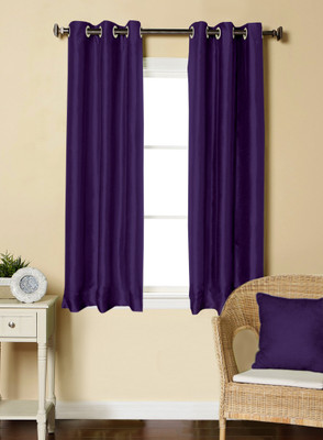 

Lushomes 152 cm (5 ft) Polyester Window Curtain (Pack Of 2)(Solid, Purple)