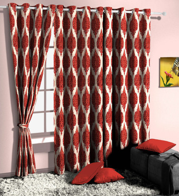 

Curtainman 213.36 cm (7 ft) Polyester Door Curtain (Pack Of 2)(Motif, Red)