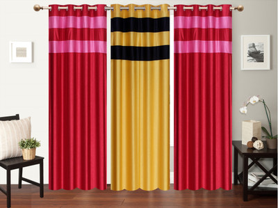 

Furnishing Zone 152 cm (5 ft) Polyester Window Curtain (Pack Of 3)(Plain, Multicolor)