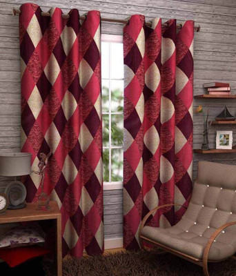 

Abhi Decor 213 cm (7 ft) Polyester Door Curtain (Pack Of 2)(Printed, Maroon)