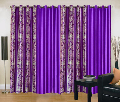 

Ville Style 214 cm (7 ft) Polyester Door Curtain (Pack Of 4)(Abstract, Purple)