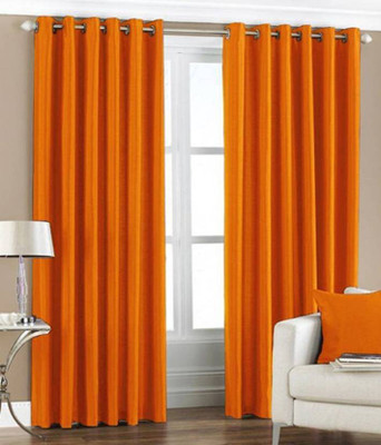 

Abhi Decor 274 cm (9 ft) Polyester Long Door Curtain (Pack Of 2)(Plain, Orange)