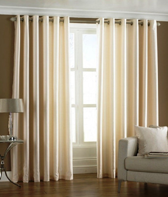 64% OFF on Optimistic Home Furnishing Polyester Long Door Curtain 274 cm (8.8ft) Pack of 2(Solid Beige)