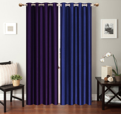 

Furnishing Zone 213 cm (7 ft) Polyester Door Curtain (Pack Of 2)(Plain, Blue, Purple)