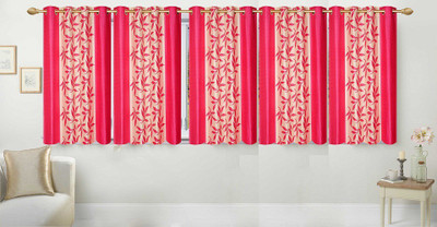 

Ville Style 153 cm (5 ft) Polyester Window Curtain (Pack Of 5)(Floral, Pink)