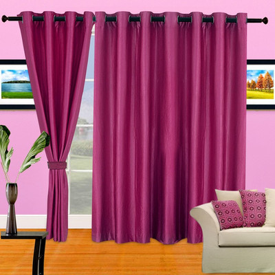 

Zesture 211 cm (7 ft) Polyester Door Curtain (Pack Of 2)(Solid, Pink)