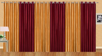 

Ville Style 214 cm (7 ft) Polyester Door Curtain (Pack Of 6)(Solid, Gold, Maroon)