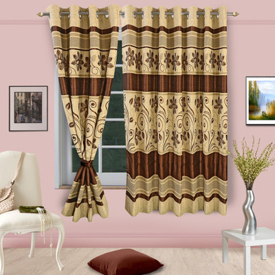 

Vorhang 150 cm (5 ft) Jacquard Window Curtain Single Curtain(Floral, Multicolor)