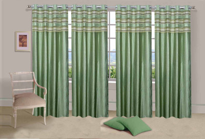 

Ville Style 214 cm (7 ft) Polyester Door Curtain (Pack Of 4)(Solid, Pista)