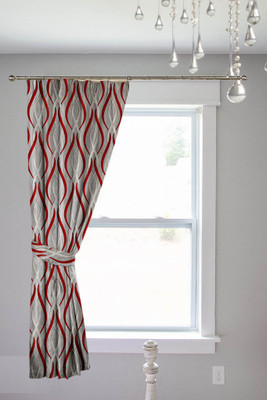

Threadmix 152 cm (5 ft) Polyester Window Curtain Single Curtain(Abstract, Red)