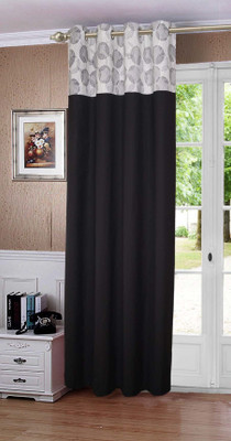 

Lushomes 274.3 cm (9 ft) Cotton Long Door Curtain Single Curtain(Printed, Black)