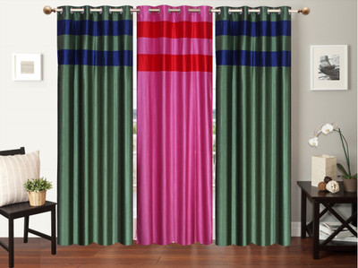 

Furnishing Zone 152 cm (5 ft) Polyester Window Curtain (Pack Of 3)(Plain, Multicolor)