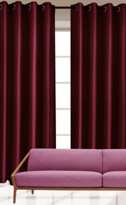 

India Furnish 213 cm (7 ft) Polyester Door Curtain (Pack Of 6)(Floral, Purple)