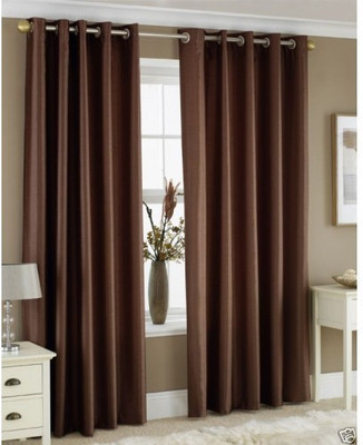 

JT International 213.36 cm (7 ft) Polyester Door Curtain (Pack Of 2)(Floral, Beige)