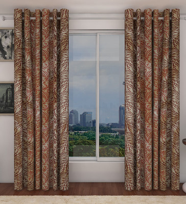 

Home Candy 212 cm (7 ft) Polyester Door Curtain (Pack Of 2)(Floral, Grey, Brown, Maroon), Brown;grey;maroon