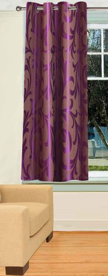 

Trendy Home 150 cm (5 ft) Polyester Window Curtain Single Curtain(Printed, Purple)