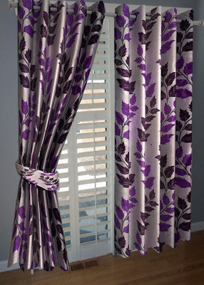 

PHome Decor 213 cm (7 ft) Polyester Door Curtain (Pack Of 2)(Floral, Multicolor)