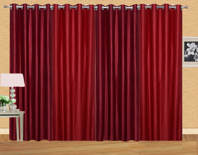 

Stella Creations 214 cm (7 ft) Polyester Door Curtain (Pack Of 4)(Solid, Maroon, Red)