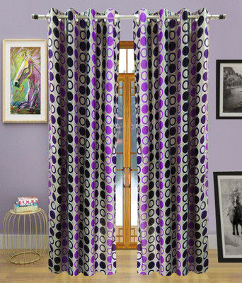 

Urban Arts 213.36 cm (7 ft) Polyester Door Curtain Single Curtain(Printed, Purple)