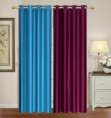 

Furnishing Zone 213 cm (7 ft) Polyester Door Curtain (Pack Of 2)(Plain, Blue, Purple)