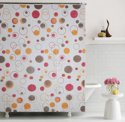 

Home Candy PVC Shower Curtain 180 cm (6 ft) Single Curtain(Geometric Multicolor)