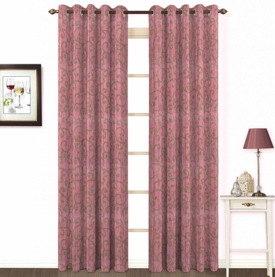 

Skipper 153 cm (5 ft) Cotton Window Curtain Single Curtain(Striped, Pink)