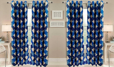 

Abhi Decor 213 cm (7 ft) Polyester Door Curtain (Pack Of 4)(Printed, Blue)