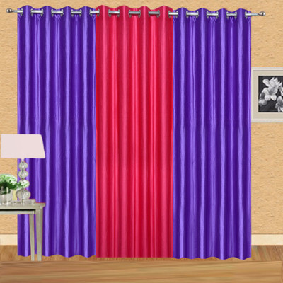 

Excel Bazaar 214 cm (7 ft) Polycotton Door Curtain (Pack Of 3)(Plain, Purple-1magenta)