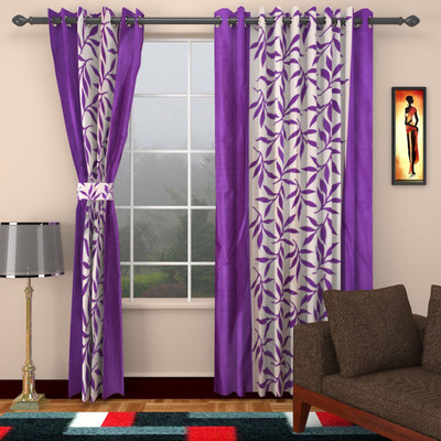 

DECORISTAA 213 cm (7 ft) Polyester Door Curtain (Pack Of 2)(Floral, Multicolor)