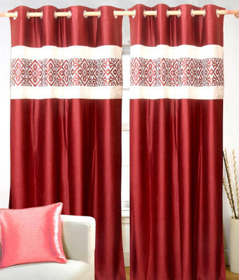 

Saaj 84 inch (3 ft) Polycotton Window Curtain (Pack Of 2)(Solid, Maroon)